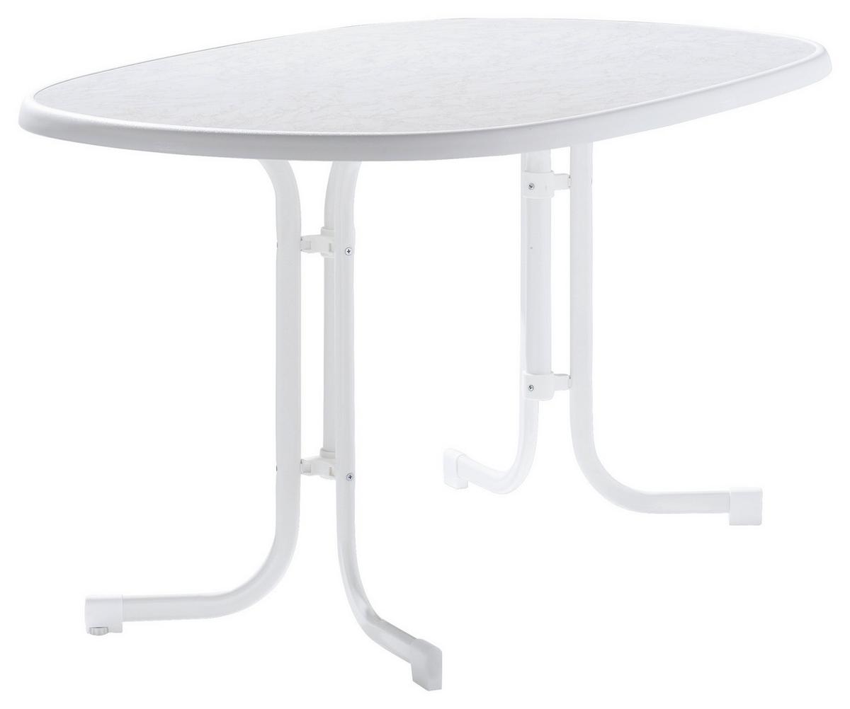 Gartentisch ca. 140x90 cm Weiß - Weiß, MODERN, Holzwerkstoff/Metall (140/90/72cm) - Sieger