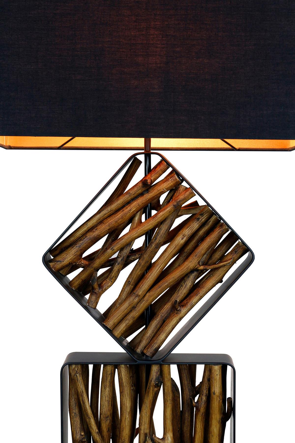 Stoječa Svetilka Driftwood - zlate barve/črna, Design, kovina/tekstil (40/155/20cm) - P & B