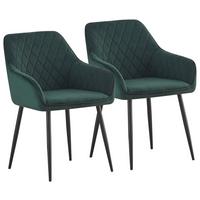 ZESTAW KRZESEŁ Z PODŁOKIETNIK. STU - zielony/czarny, Design, metal/tkanina (56/82,5/61,5cm) - Novel