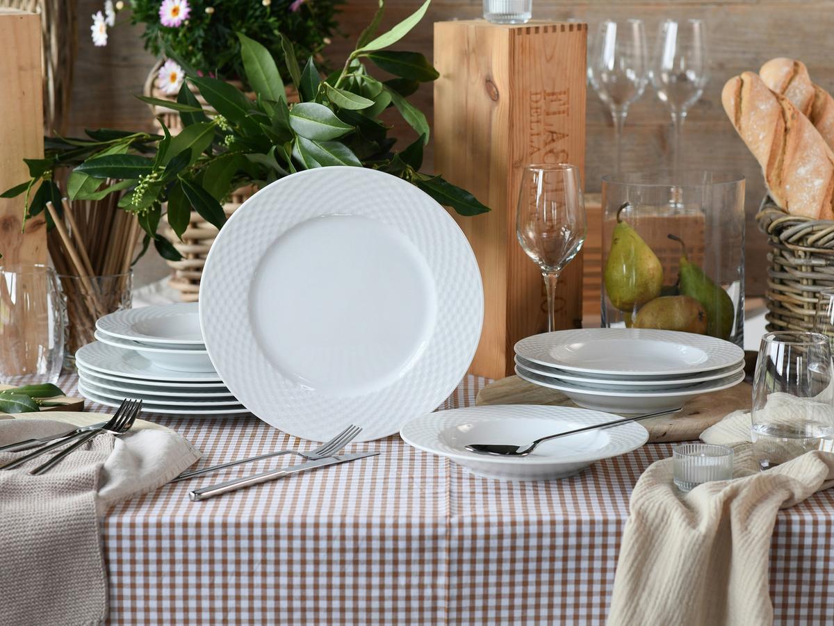 ZASTAWA STOŁOWA 24641, POLO BIAŁY - biały, Basics, ceramika - Creatable