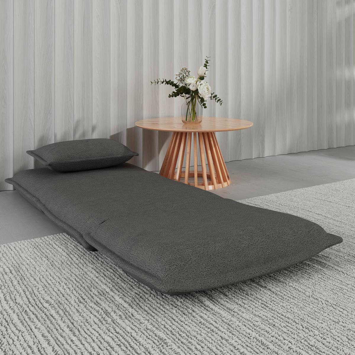 Fekvőfotel Tamara - sötétszürke, Modern, textil/fém (82/31/69cm) - Bessagi Home