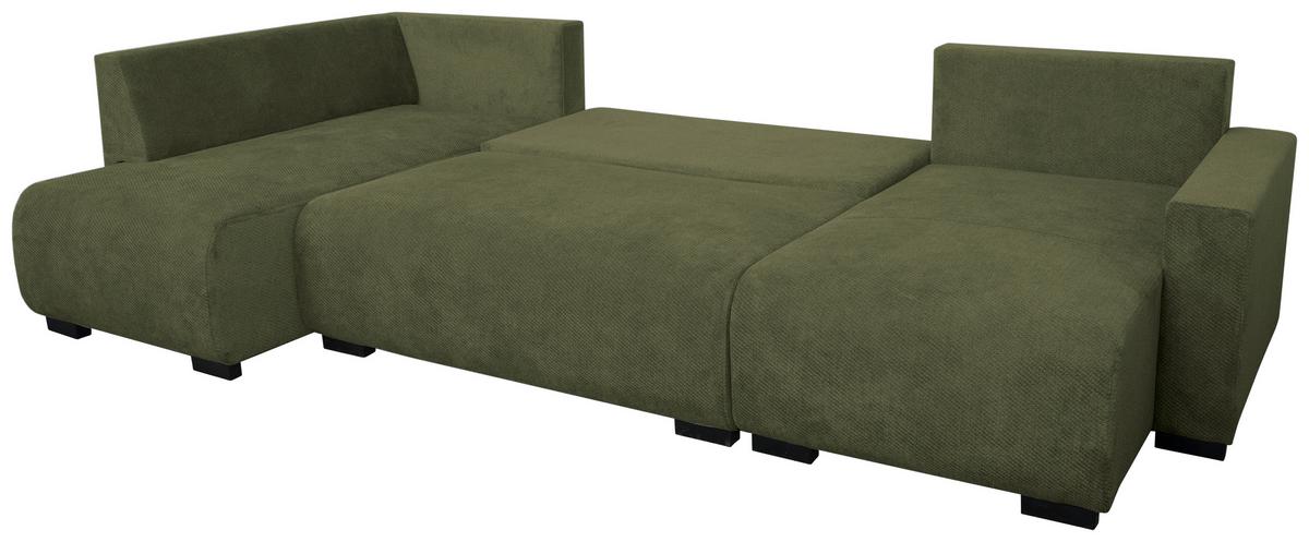 Kutna Garnitura Veronice - maslinasto zelena/plava, Trend, tekstil/plastika (171/313/141cm) - Modern Living