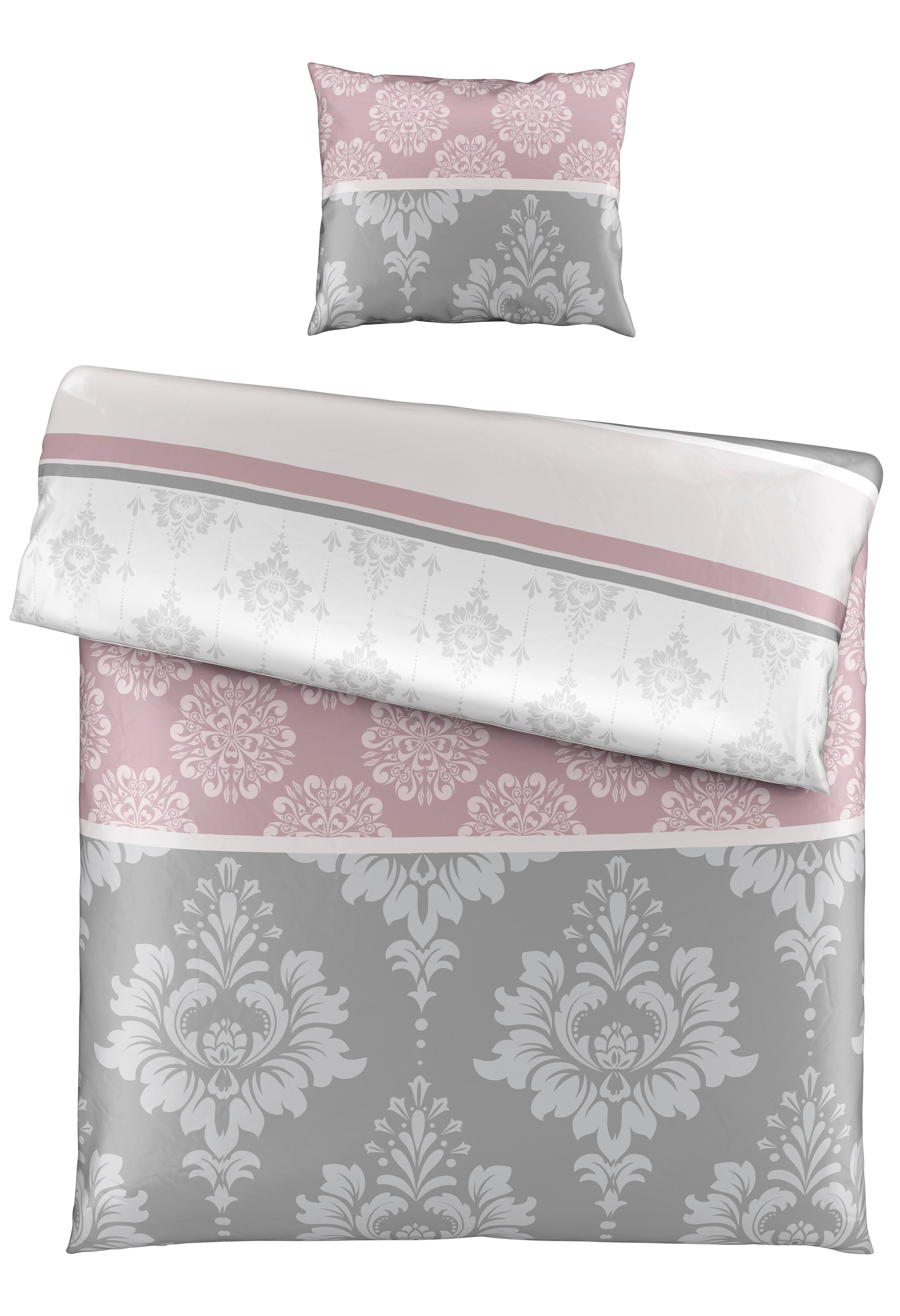 Bettwäscheset Yvonne - Rosa, Konventionell, Textil (160/210cm) - Modern Living