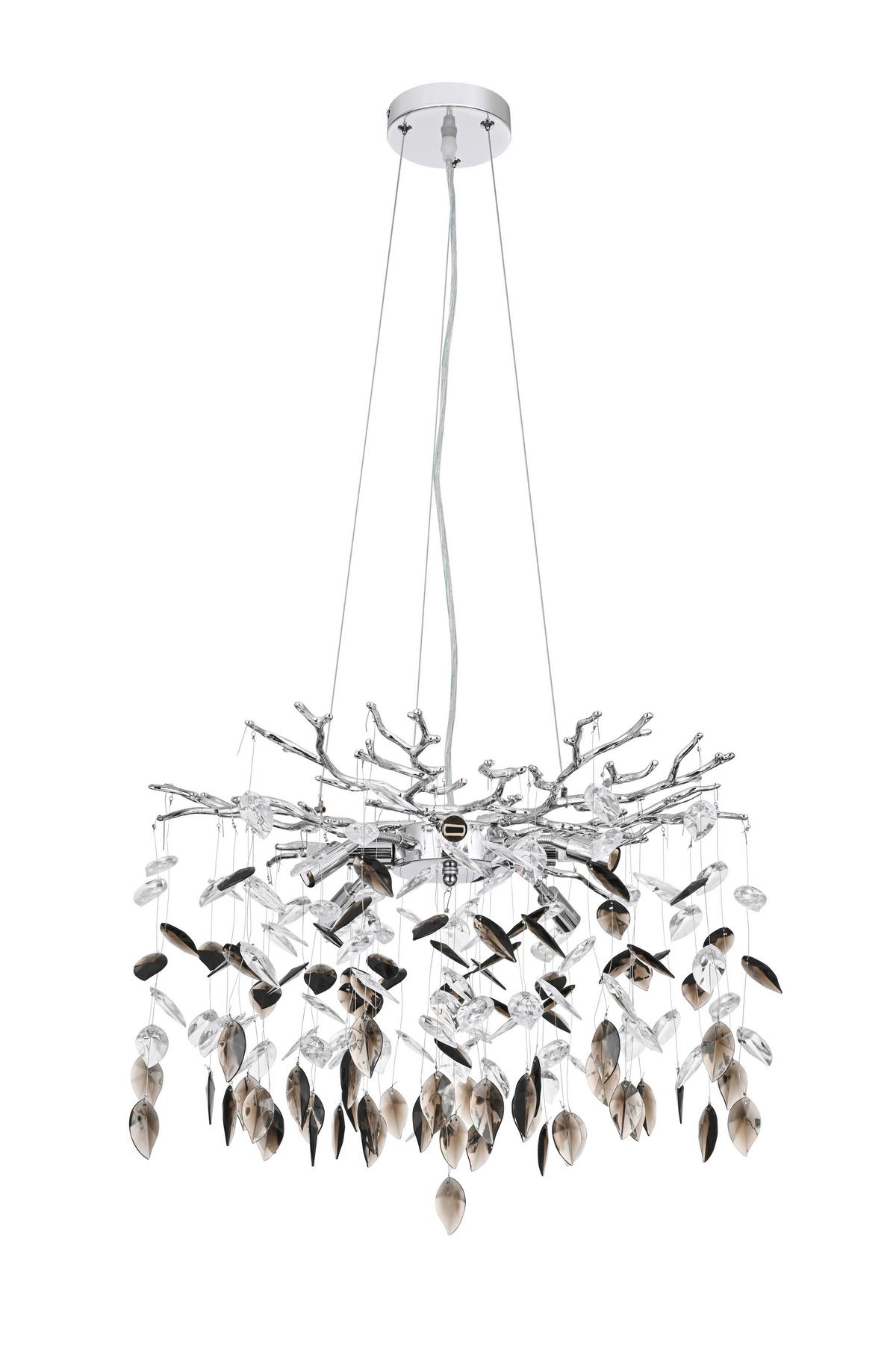 Lampă suspendată Moni - străveziu/culoare crom, Modern, plastic/metal (60/60/120cm) - Mömax
