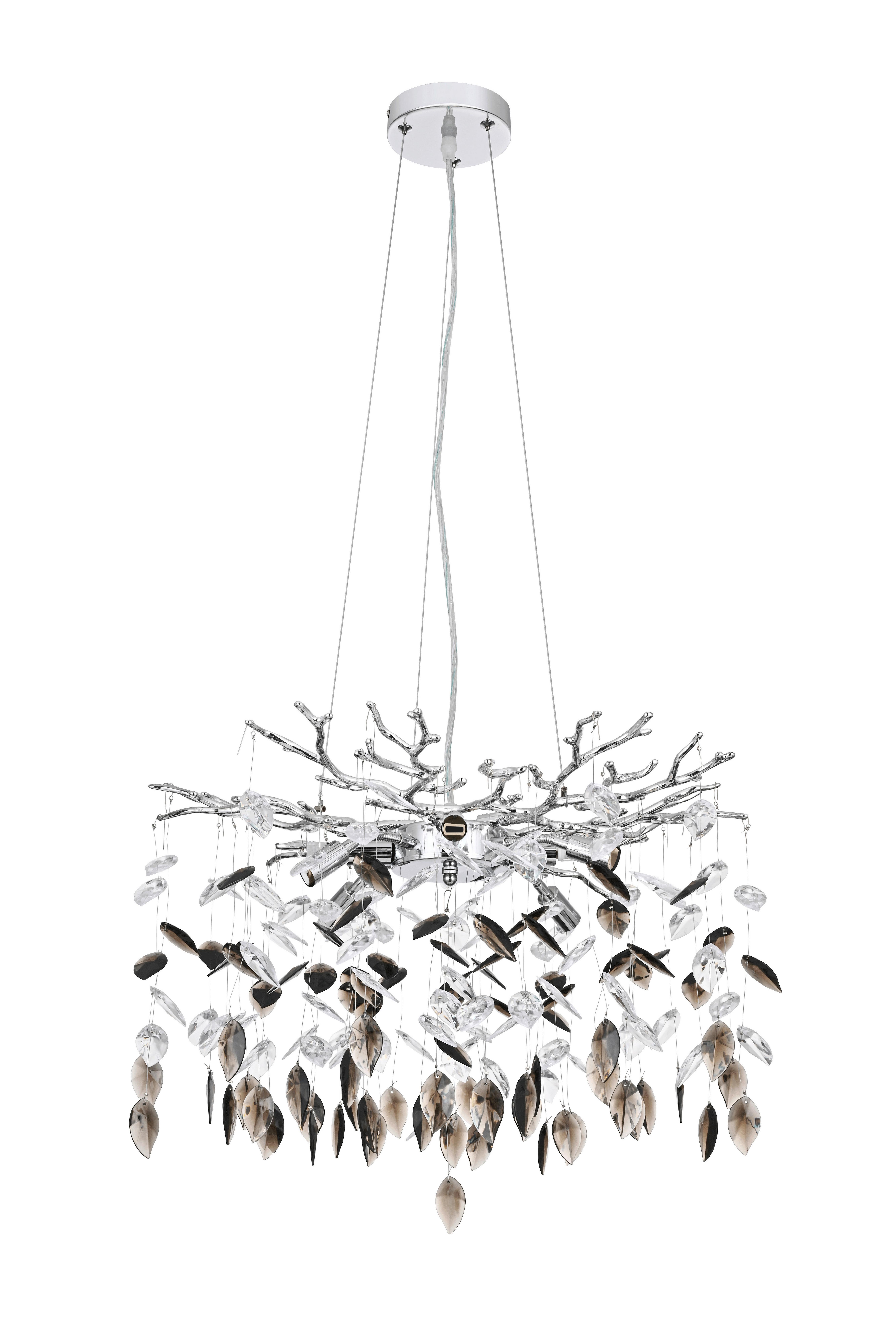 HÄNGLAMPA MONI - klar/kromfärg, Modern, metall/plast (60/60/120cm) - Mömax