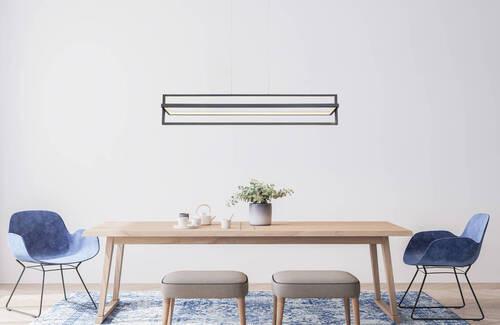 Hängeleuchte Flips Opal/Schwarz max. 43 Watt - Opal/Schwarz, Trend, Kunststoff/Metall (102/18/120cm) - Globo