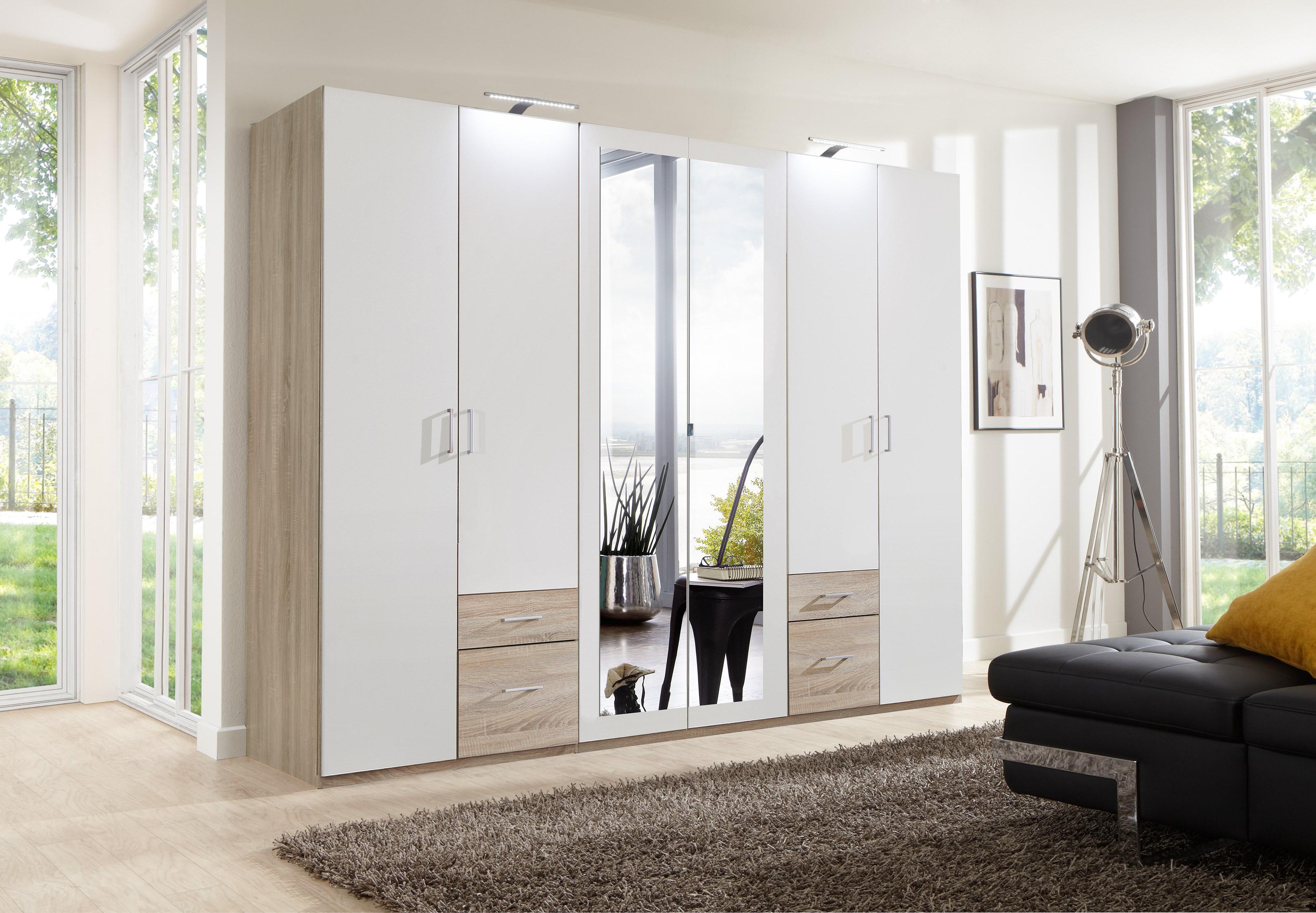 Ormar S Klasičnm Vratima Freiburg - bijela/srebrne boje, Design, staklo/drvni materijal (270/210/58cm) - Modern Living
