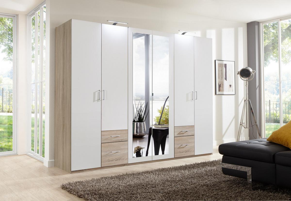 Ormar S Klasičnm Vratima Freiburg - bijela/srebrne boje, Design, staklo/drvni materijal (270/210/58cm) - Modern Living