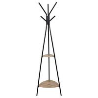 Stander haine MAILAND - culoare natur/negru, Modern, metal/material pe bază de lemn (49/179cm) - Modern Living