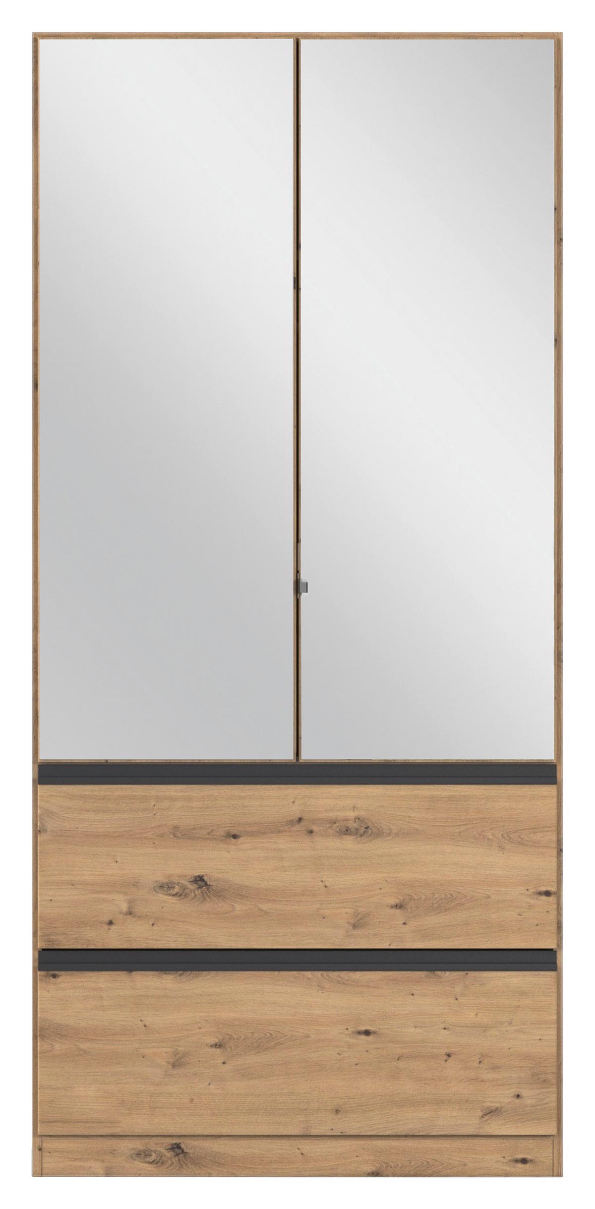 Omara S Klasičnimi Vrati Costa, Barva Hrasta - siva/hrast artisan, Moderno, leseni material (91/197/54cm) - Rauch Möbel