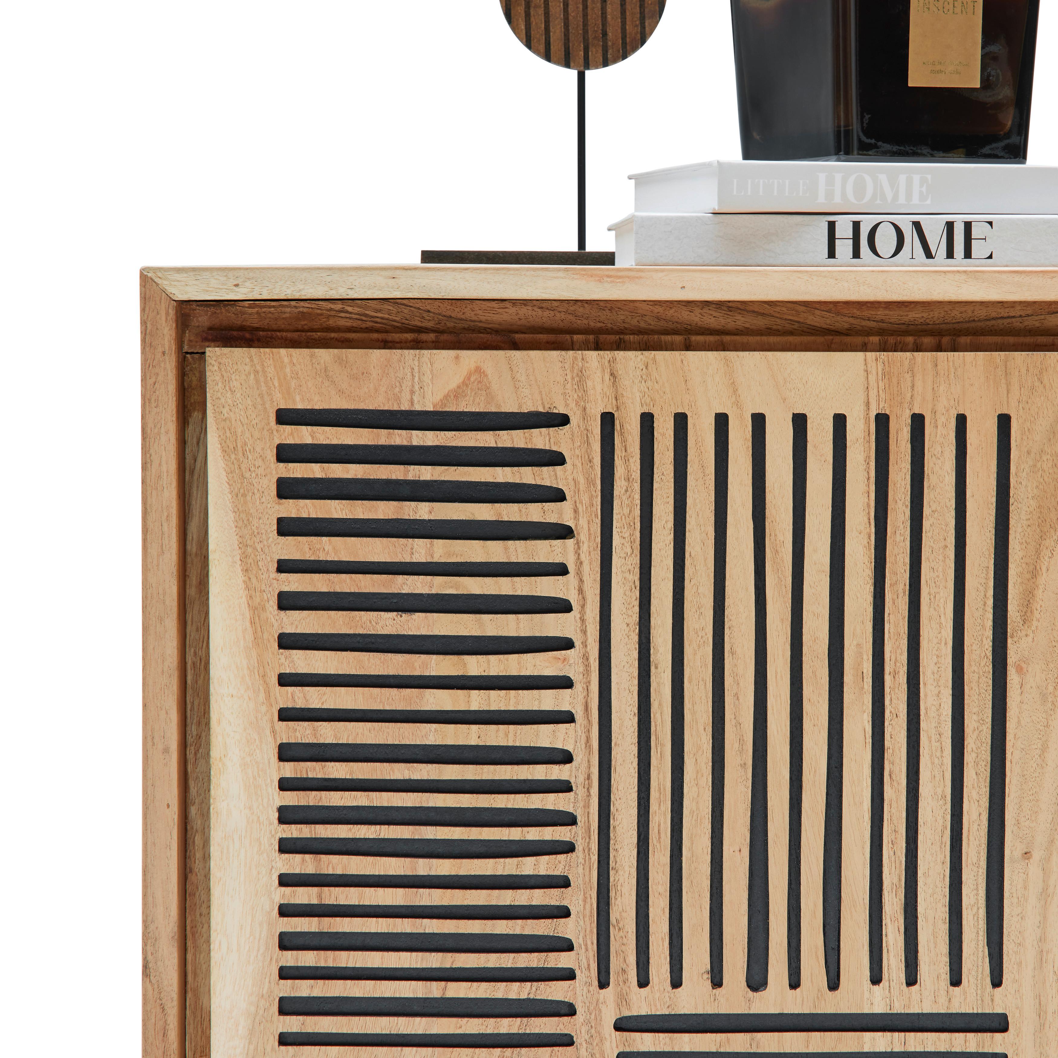 SIDEBOARD TARIM - svart/akaciefärgad, Lifestyle, metall/trä (85/85/40cm) - Mömax
