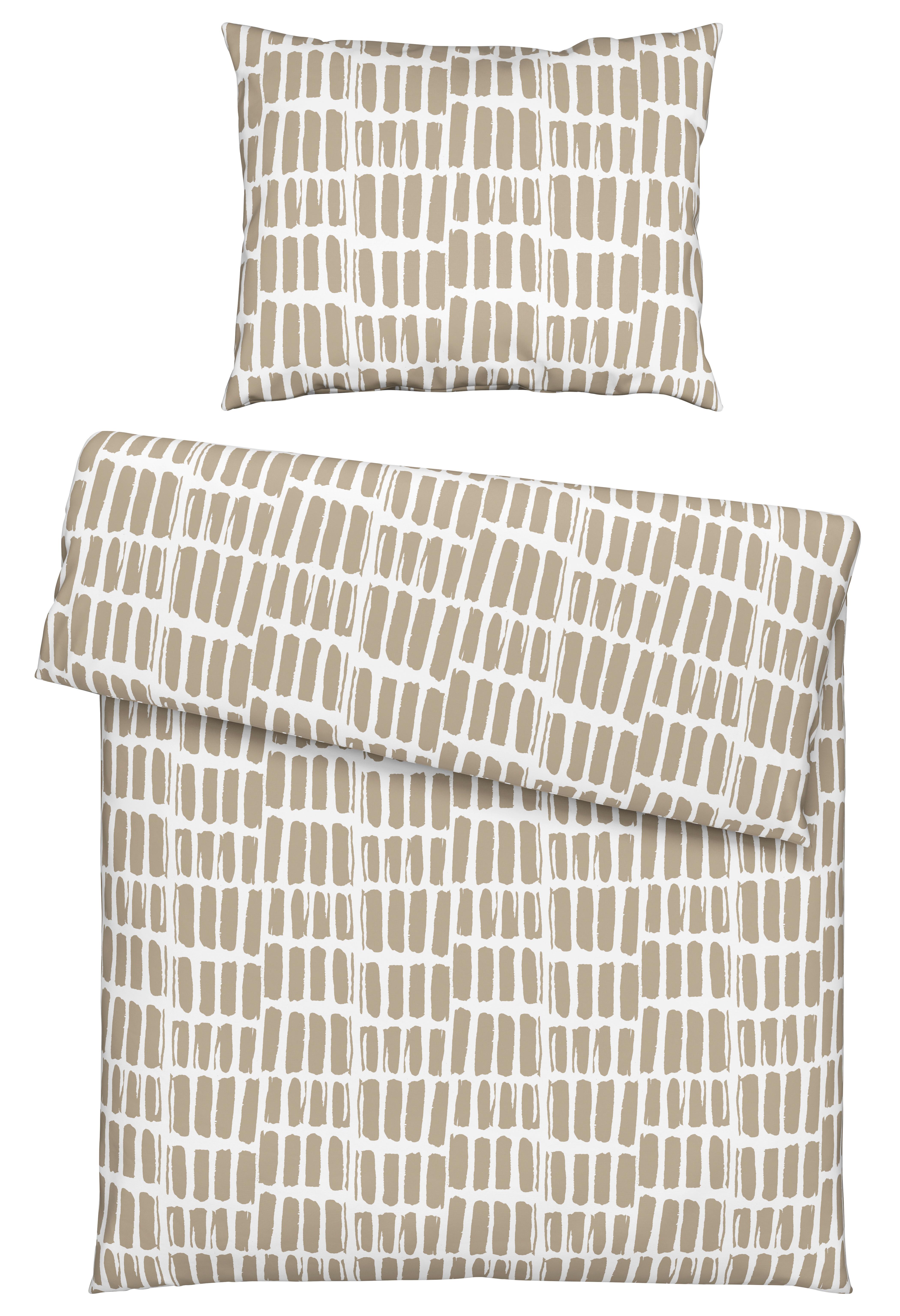 BETTWÄSCHESET ADAM - Weiss/Beige, Modern, Textil (160/210cm) - Mömax