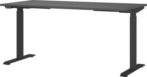 Schreibtisch Ribera in Graphitfarben/Schwarz - Graphitfarben/Schwarz, MODERN, Holzwerkstoff/Metall (160/72-120/80cm) - Premium Living