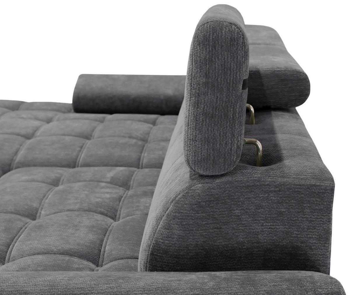 Kutna Garnitura Vegas - tamno siva/crna, Design, drvo/tekstil (173/294cm) - Modern Living