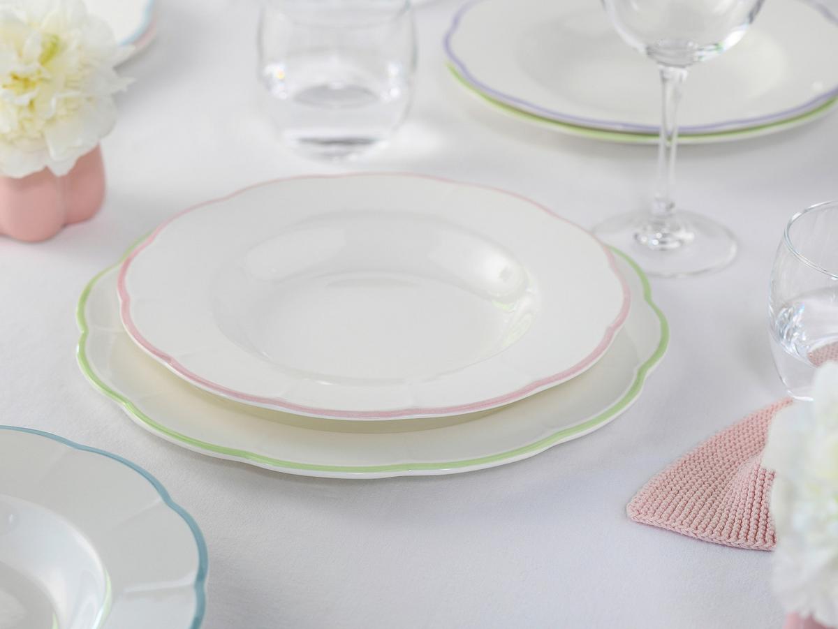 Serviciu De Masă Florine 8/1 - lila/verde limetă, Basics, ceramică - Creatable
