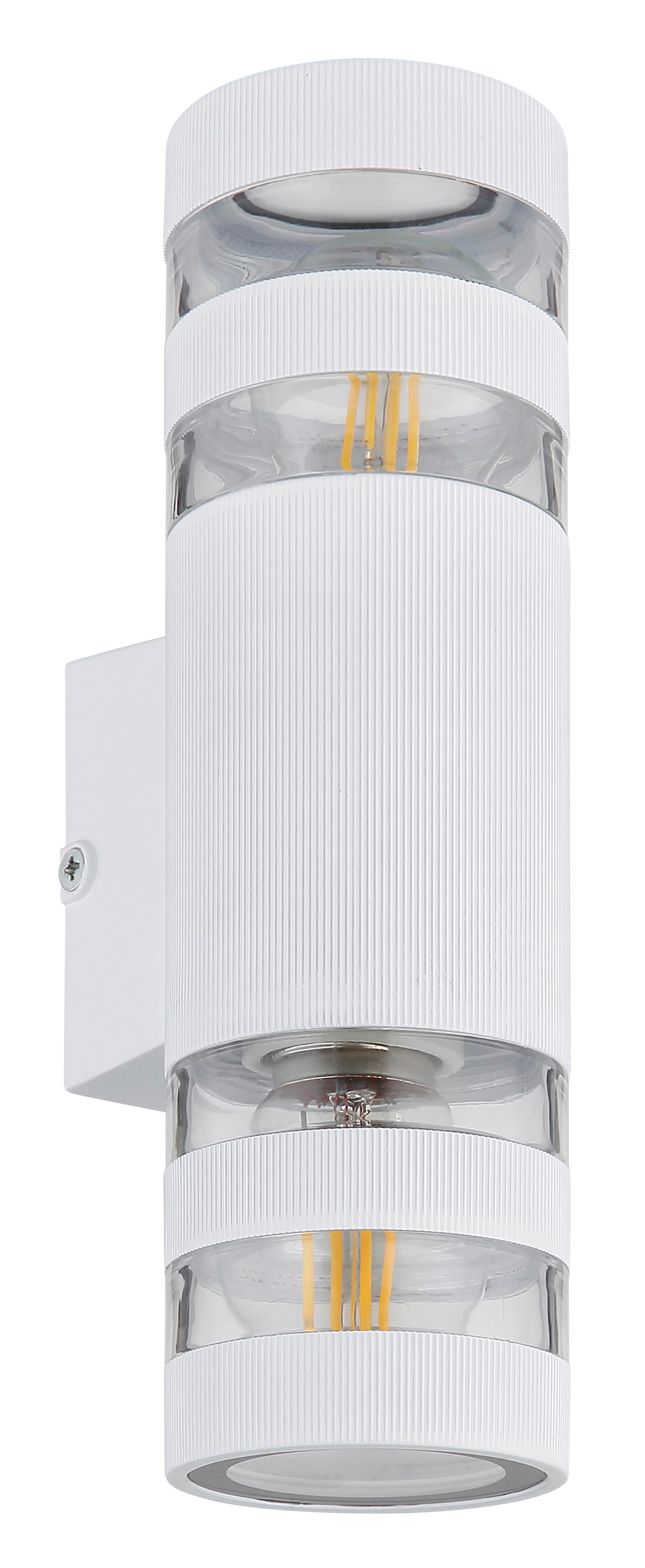 WANDLEUCHTE 78260W HAYES - Klar/Weiss, Basics, Glas/Kunststoff (22/6,5/6,5cm) - Globo