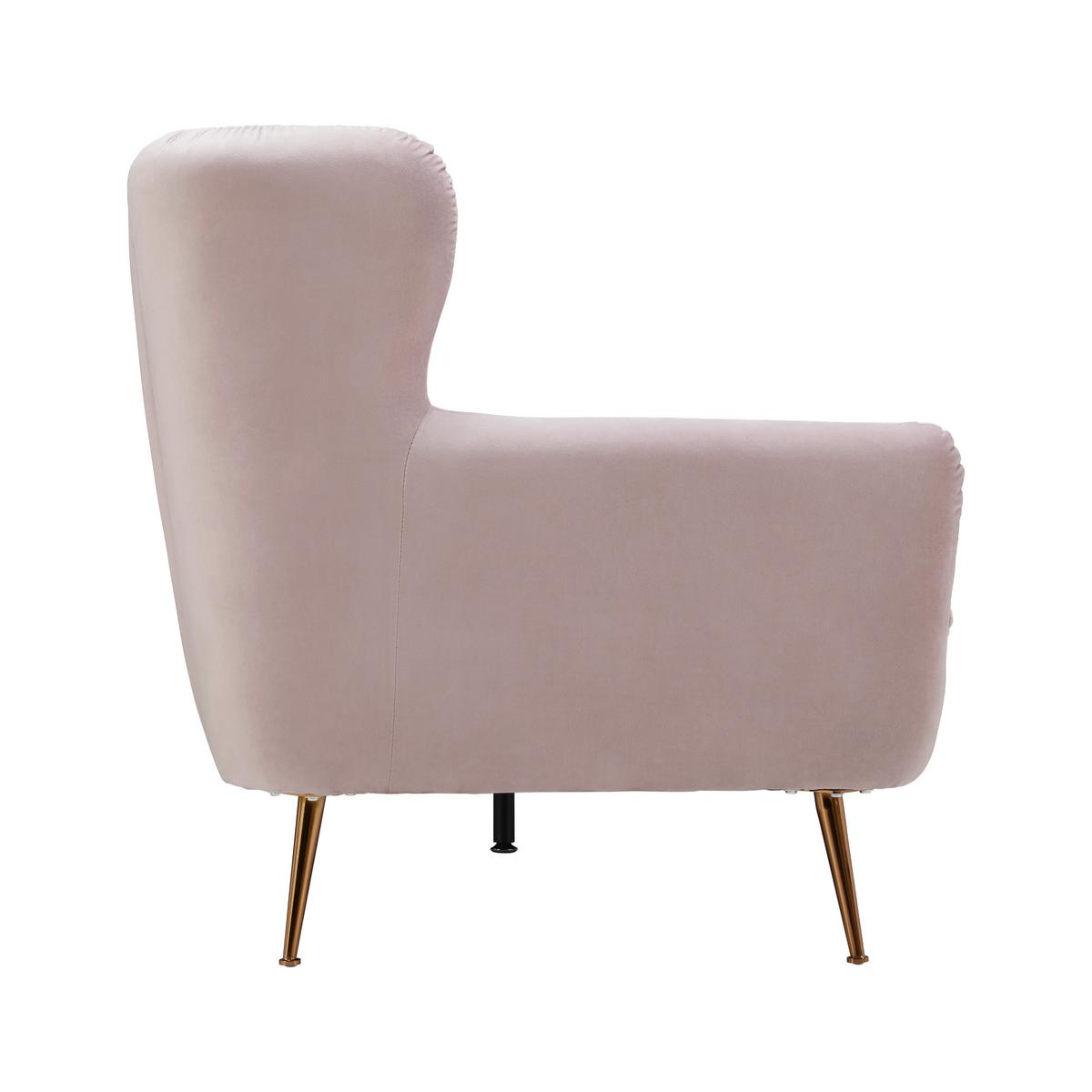 Bigsofa Liliana Rosa Samt - Roségold/Rosa, MODERN, Holz/Textil (227/95/93cm) - Bessagi Home