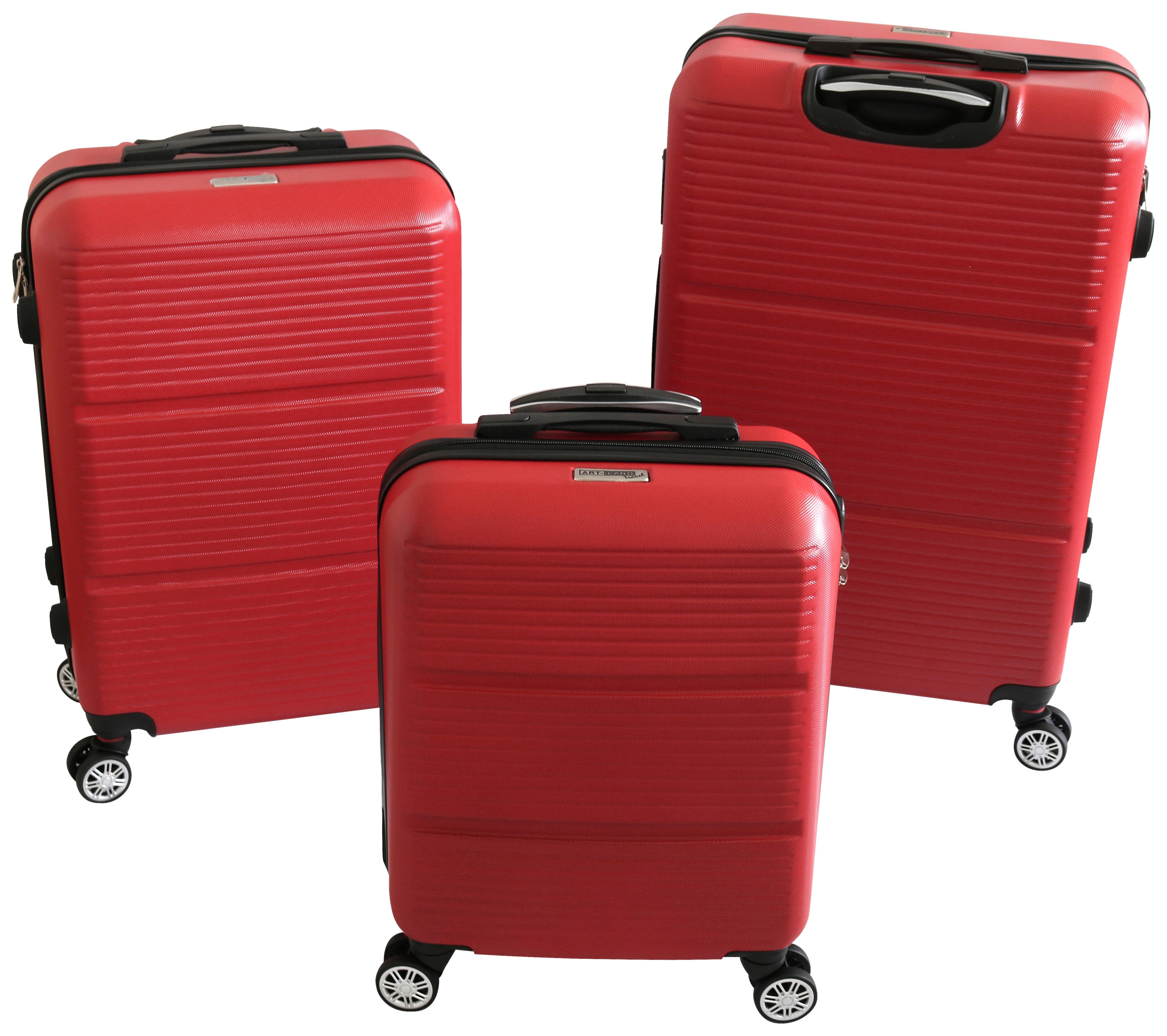 ZESTAW WALIZEK PODRÓŻNYCH 106-9483 - czerwony, Basics, tworzywo sztuczne (48/70/29cm)
