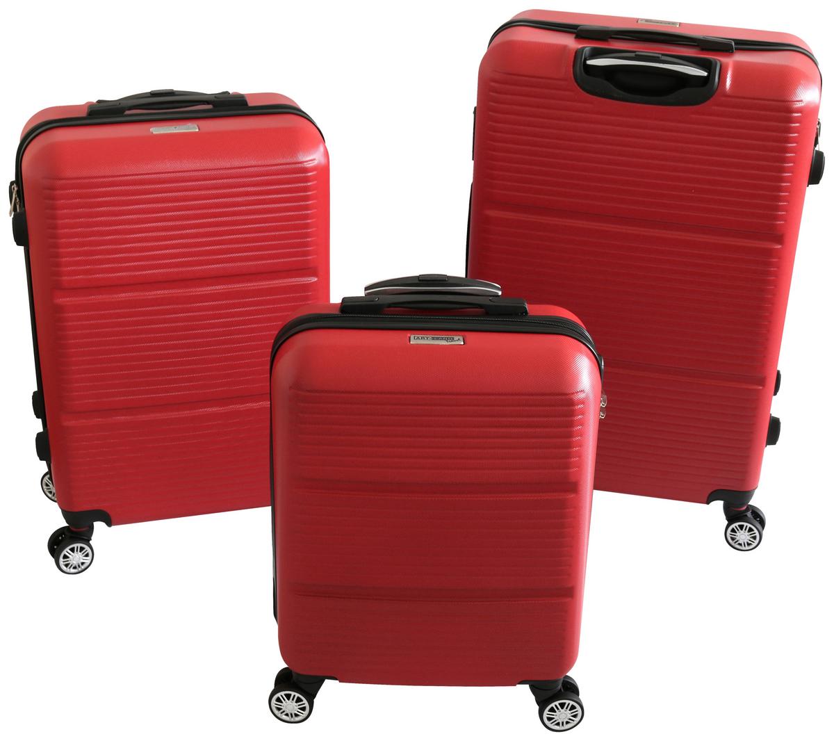 ZESTAW WALIZEK PODRÓŻNYCH 106-9483 - czerwony, Basics, tworzywo sztuczne (48/70/29cm)