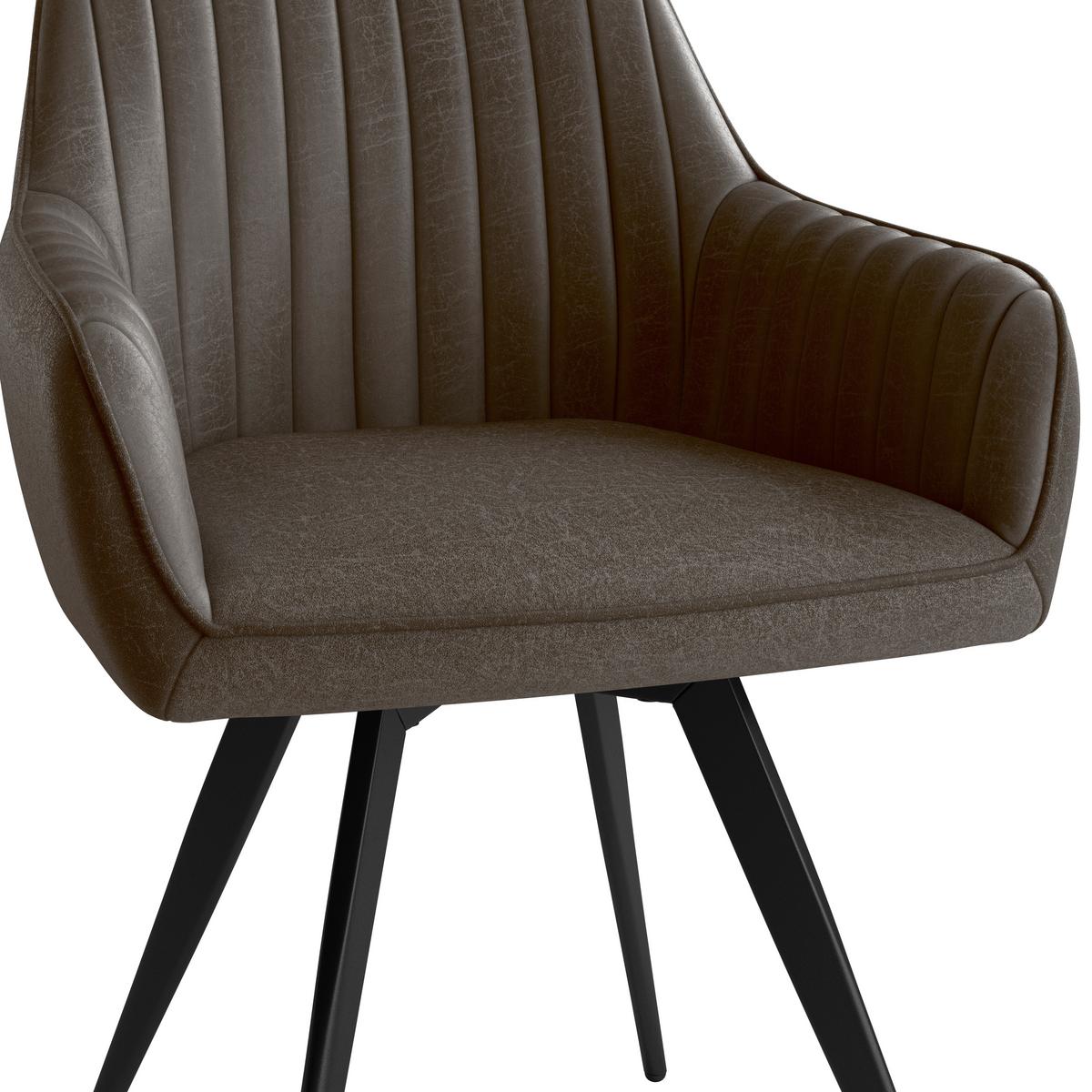 Stol Bella, Rjava, Vrtljiv - črna/rjava, Konvencionalno, kovina/tekstil (63/90/61cm)