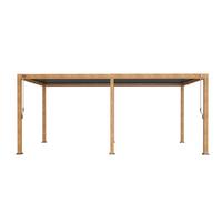 Pergola Deluxe ca. 300x600 cm Alu Holzoptik - Anthrazit, MODERN, Metall (600/250/300cm) - Gardenson