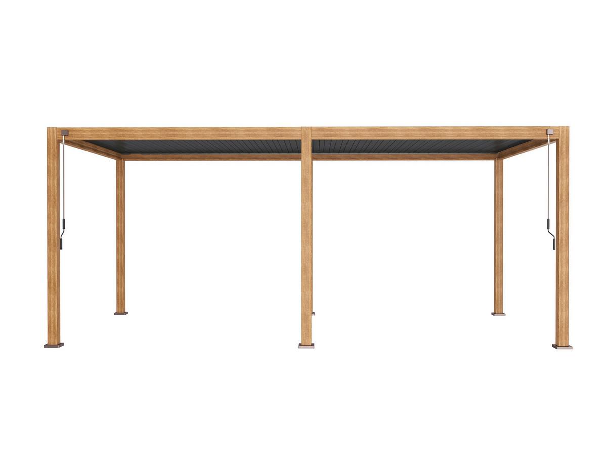 Pergola Deluxe ca. 300x600 cm Alu Holzoptik - Anthrazit, MODERN, Metall (600/250/300cm) - Gardenson