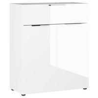 Kommode Oakland in Weiss - Weiss/Silberfarben, Modern, Glas/Holzwerkstoff (83/102/42cm) - Premium Living