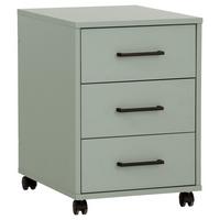 Rollcontainer Ruby Olivgrün - Schwarz/Olivgrün, MODERN, Holzwerkstoff/Kunststoff (40,1/57/50cm) - MID.YOU