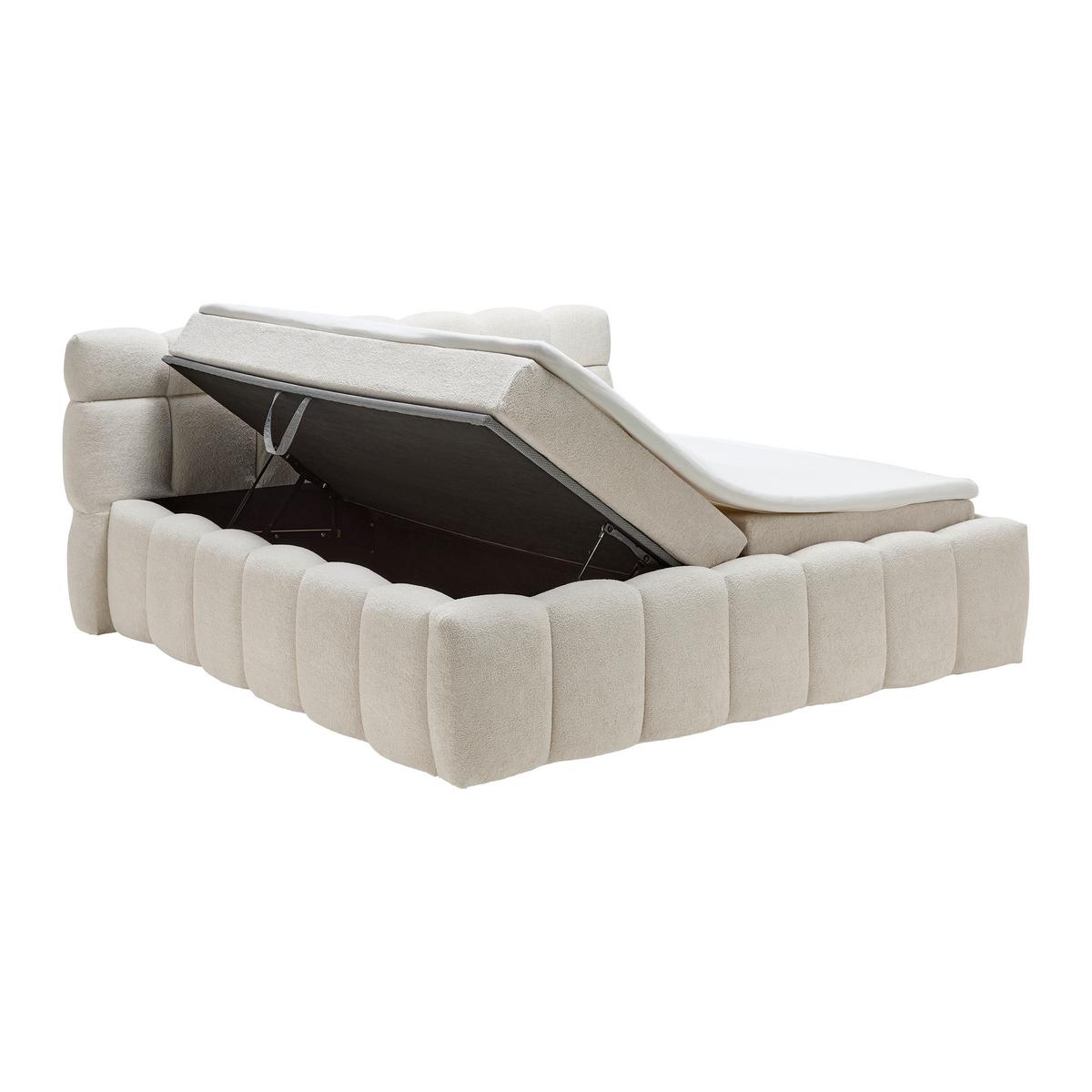 Polsterbett Monte Beige ca. 180x200cm - Beige/Schwarz, KONVENTIONELL, Kunststoff/Textil (180/200cm) - Based