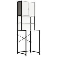 WASCHMASCHINENSCHRANK EDINO - Weiss/Silberfarben, Modern, Holzwerkstoff/Metall (66/189/48cm) - MID.YOU