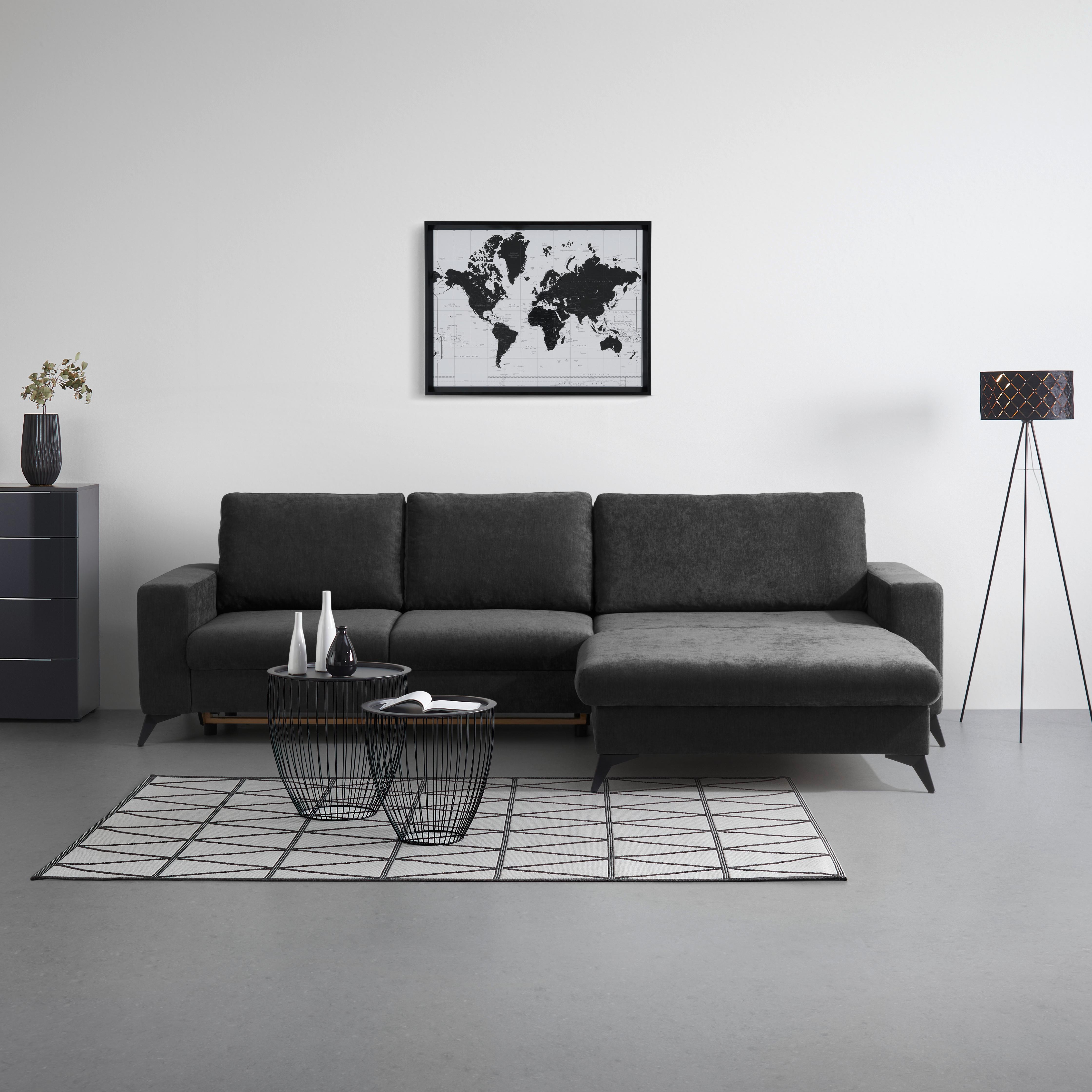 Ecksofa Sunny Schwarz - Schwarz, MODERN, Textil (290/87/178cm) - Mömax