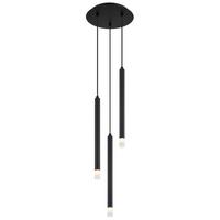 Hängeleuchte Blake Schwarz Max. 4 Watt - Klar/Schwarz, Basics, Kunststoff/Textil (24/120cm) - Globo