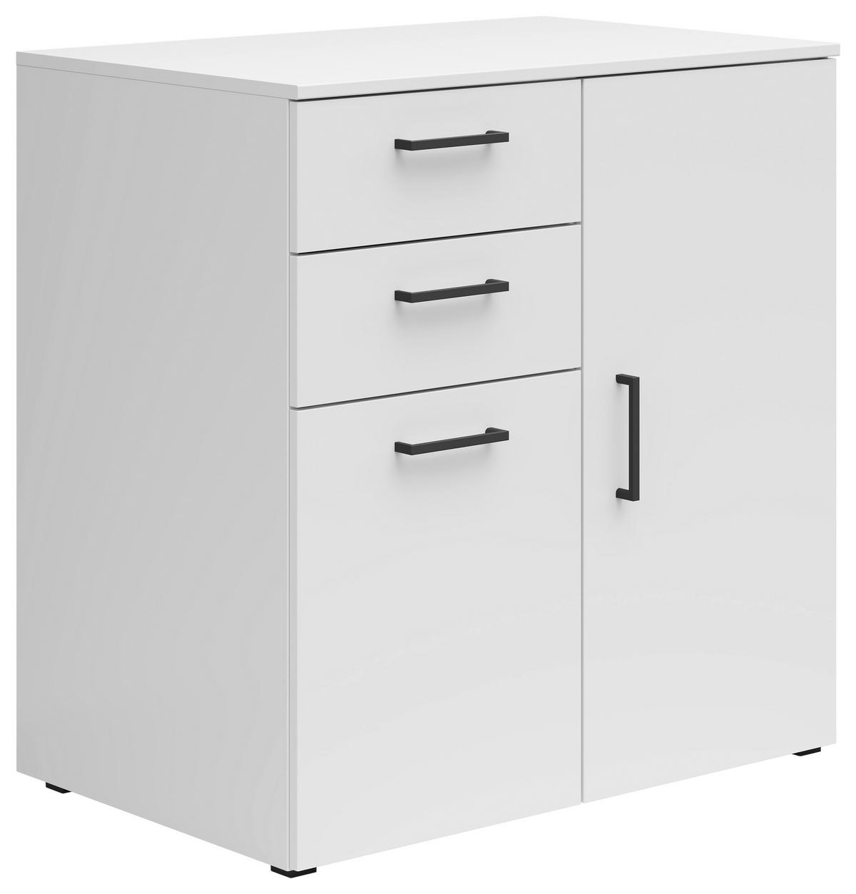 Komoda Multi - bijela/crna, Moderno, drvni materijal/plastika (80/83/52cm) - Modern Living