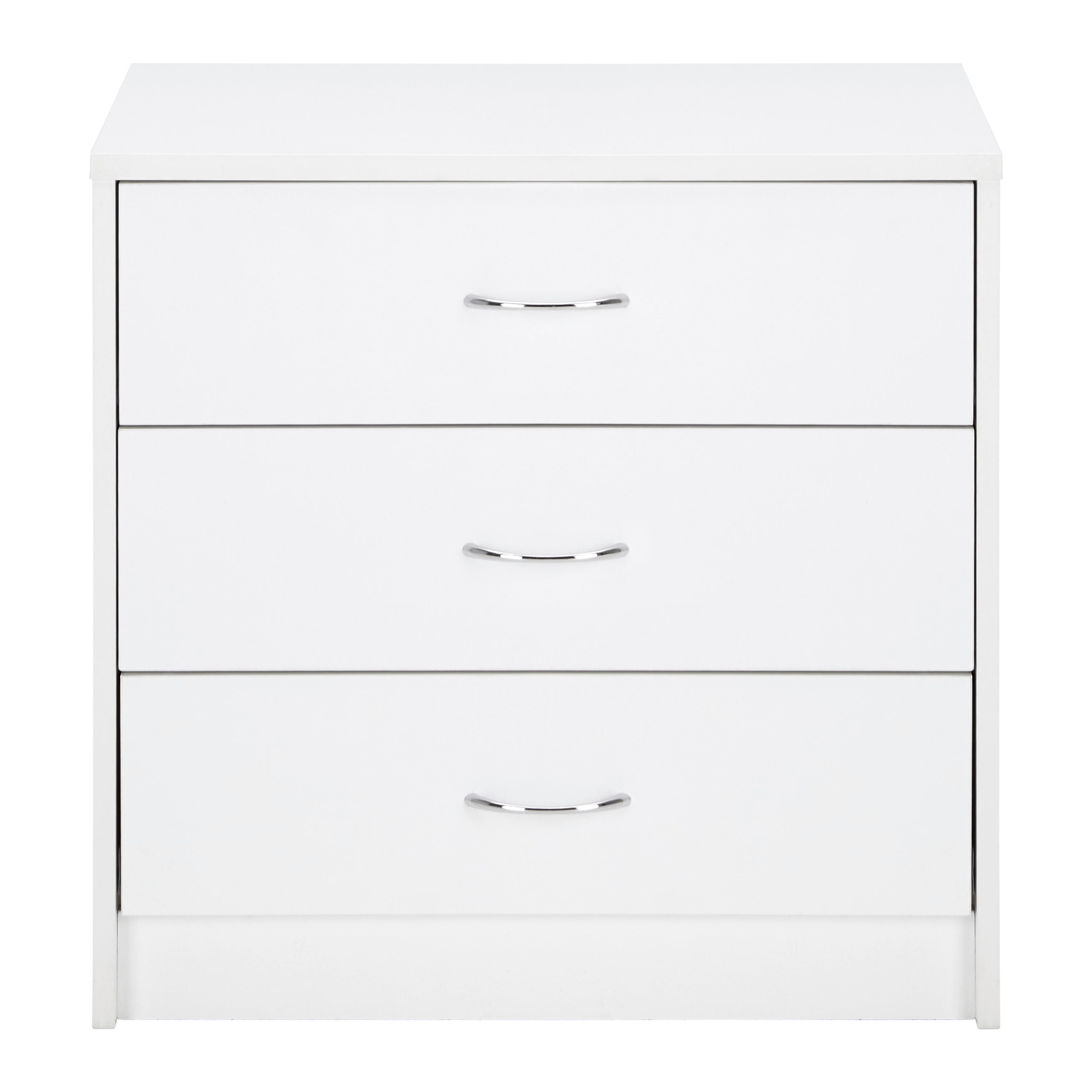 Kommode "Nika", weiß - Silberfarben/Weiß, MODERN, Holzwerkstoff/Kunststoff (60/60/40cm) - Bessagi Home
