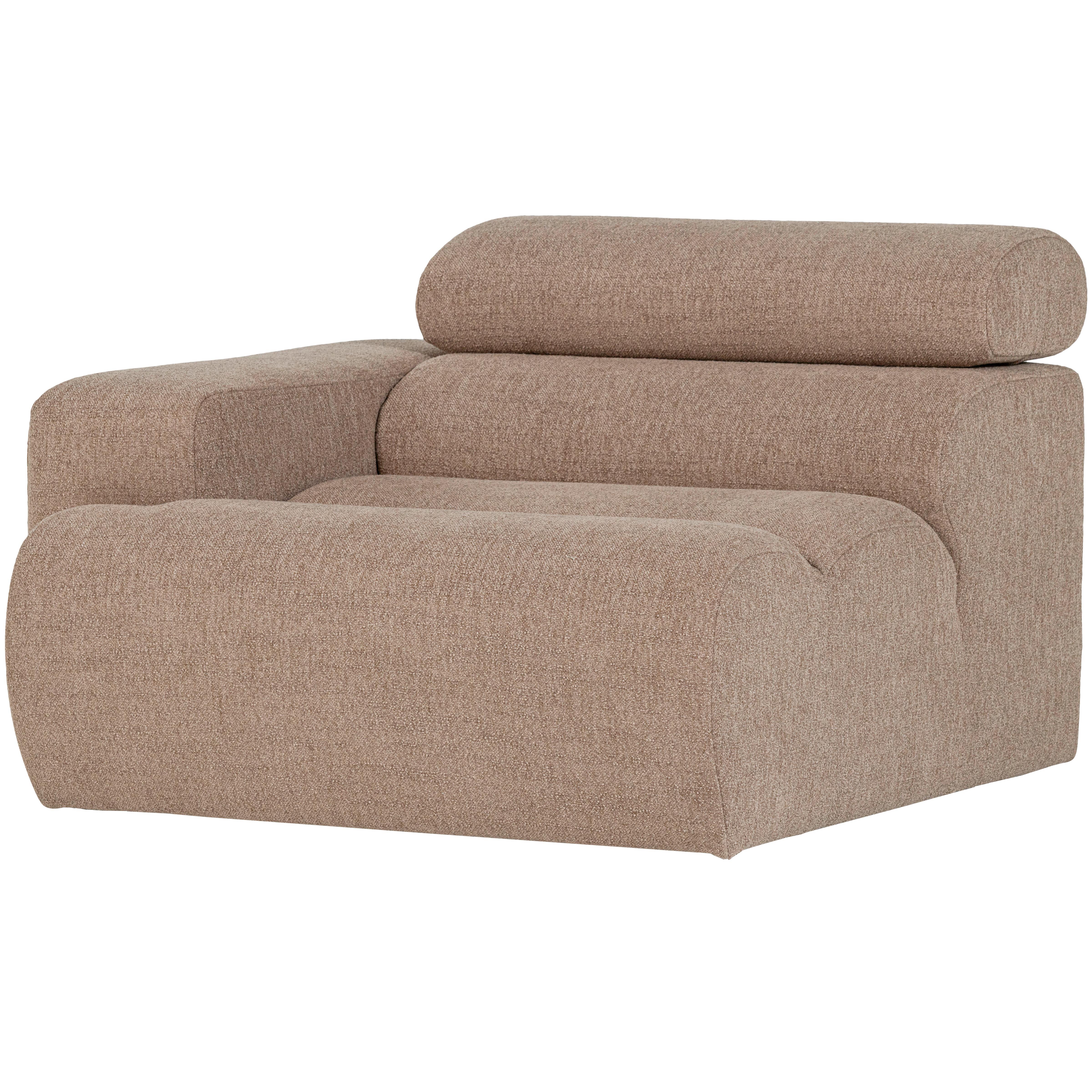 SOFAELEMENT Novi Taupe B: 109cm - Taupe, Design, Kunststoff/Textil (109/86/113cm) - Livetastic