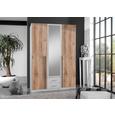 Drehtürenschrank Weiß/Eichefarben - Eichefarben/Alufarben, KONVENTIONELL, Holzwerkstoff/Kunststoff (135/198/58cm) - Modern Living Drehtürenschrank Weiß/Eichefarben - Eichefarben/Alufarben, KONVENTIONELL, Holzwerkstoff/Kunststoff (135/198/58cm) - Modern Living