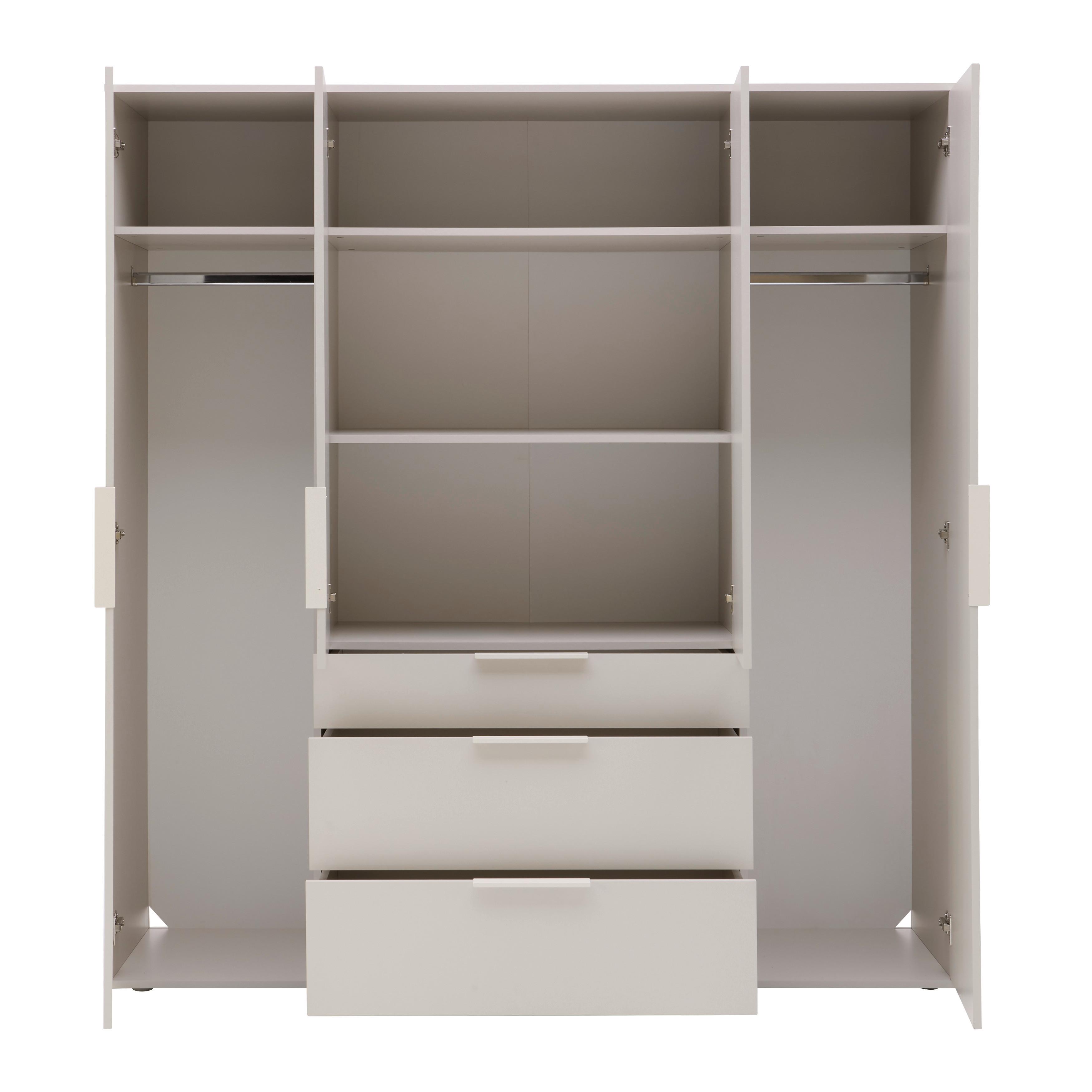 GARDEROB MED GÅNGJÄRNSDÖRRAR DUNE 6 -EXKLUSIV- - kashmir, Modern, metall/trämaterial (180/197/55cm) - Mömax