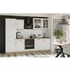 Kuhinjski Blok Brez Aparatov Stina, 280cm - črna/bela, Romantika, kovina/steklo (280/219/60cm) - Livetastic