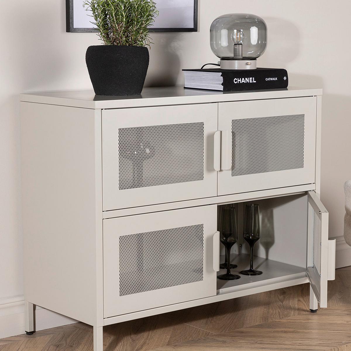 Sideboard Nett Beige ca. 90x75x40cm - Beige, Design, Metall (90/75/40cm) - Livetastic