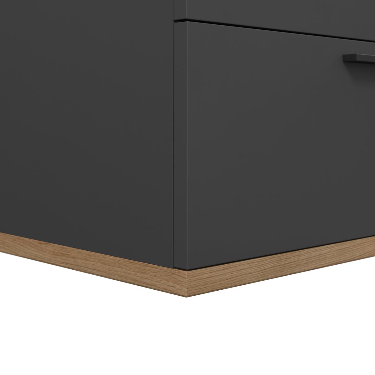 Omarica Za Pod Umivalnik Cotia Cotlu 2 - črna/barve hrasta, Moderno, kovina/leseni material (140/57/48cm) - James Wood