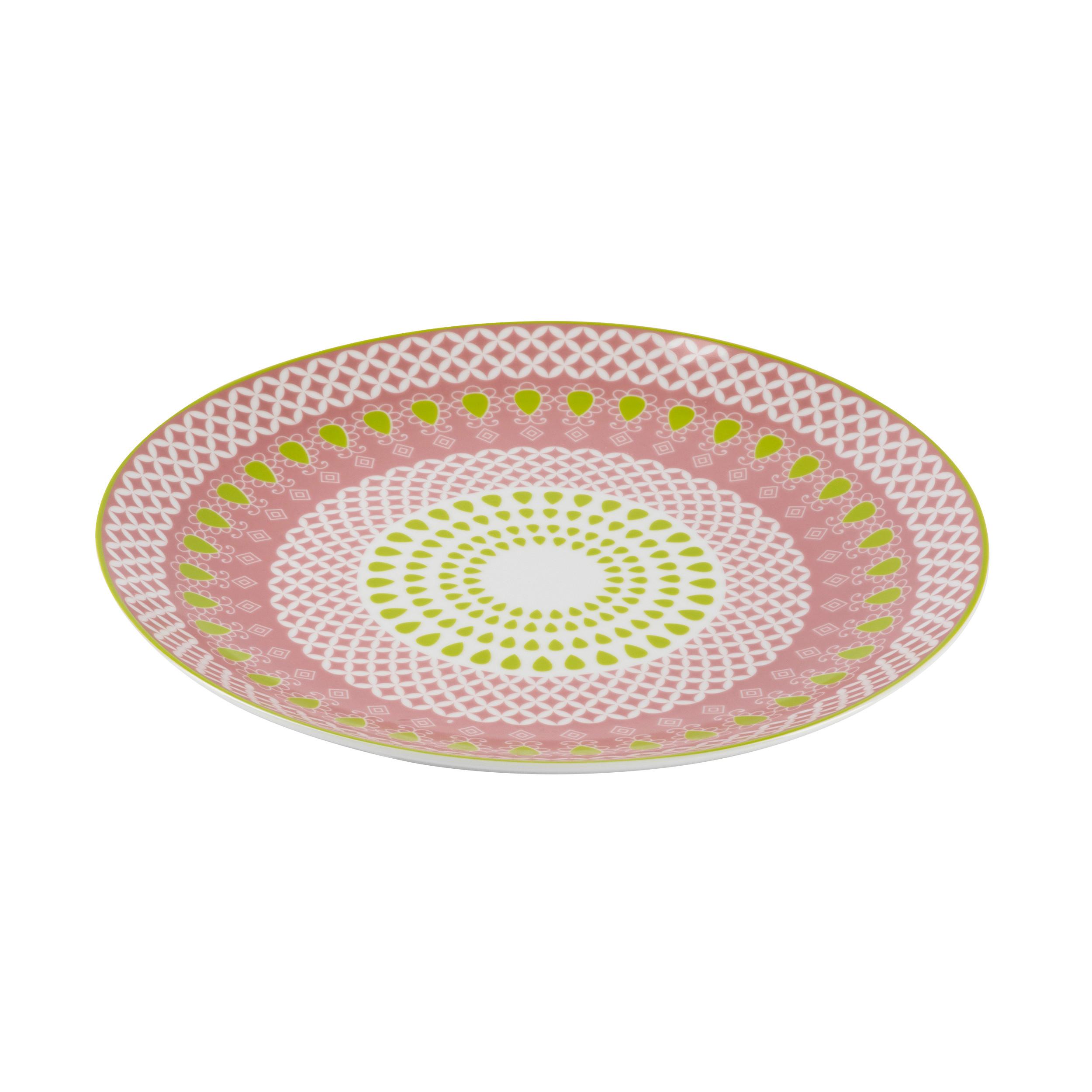 Desserteller Maja Grün/Rot - Rot/Grün, Lifestyle, Keramik (20/2,3cm) - Modern Living