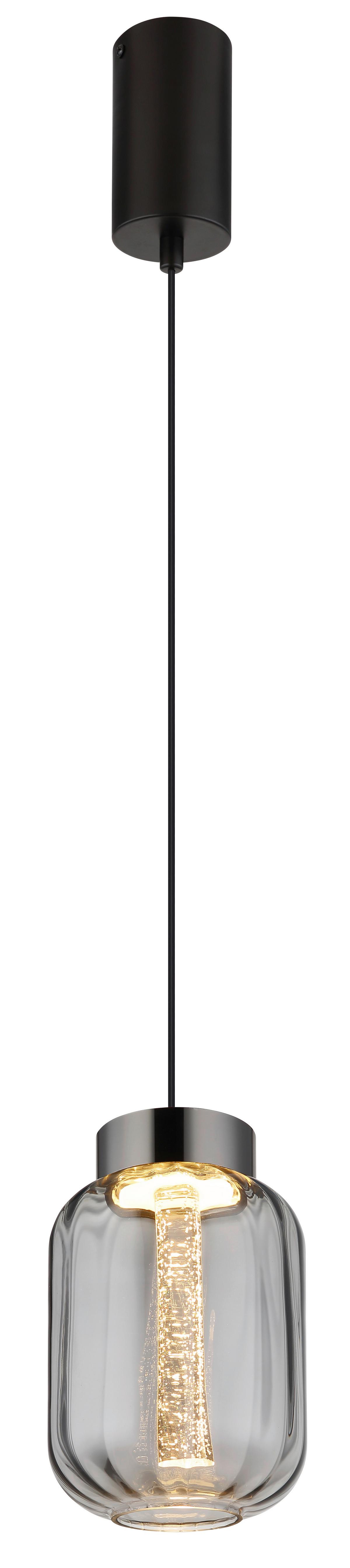 LED-Hängeleuchte Fluoro Klar/Chromfarben max.8 Watt - Klar/Chromfarben, Basics, Glas/Kunststoff (15/150cm) - Globo