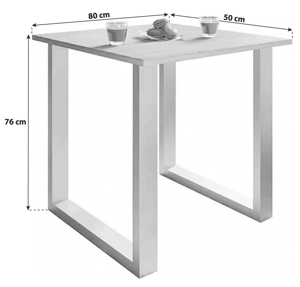 Jedilna Miza Xona, Hrast, Črna - črna/hrast sonoma, Basics, kovina/leseni material (80/50/76cm) - MID.YOU