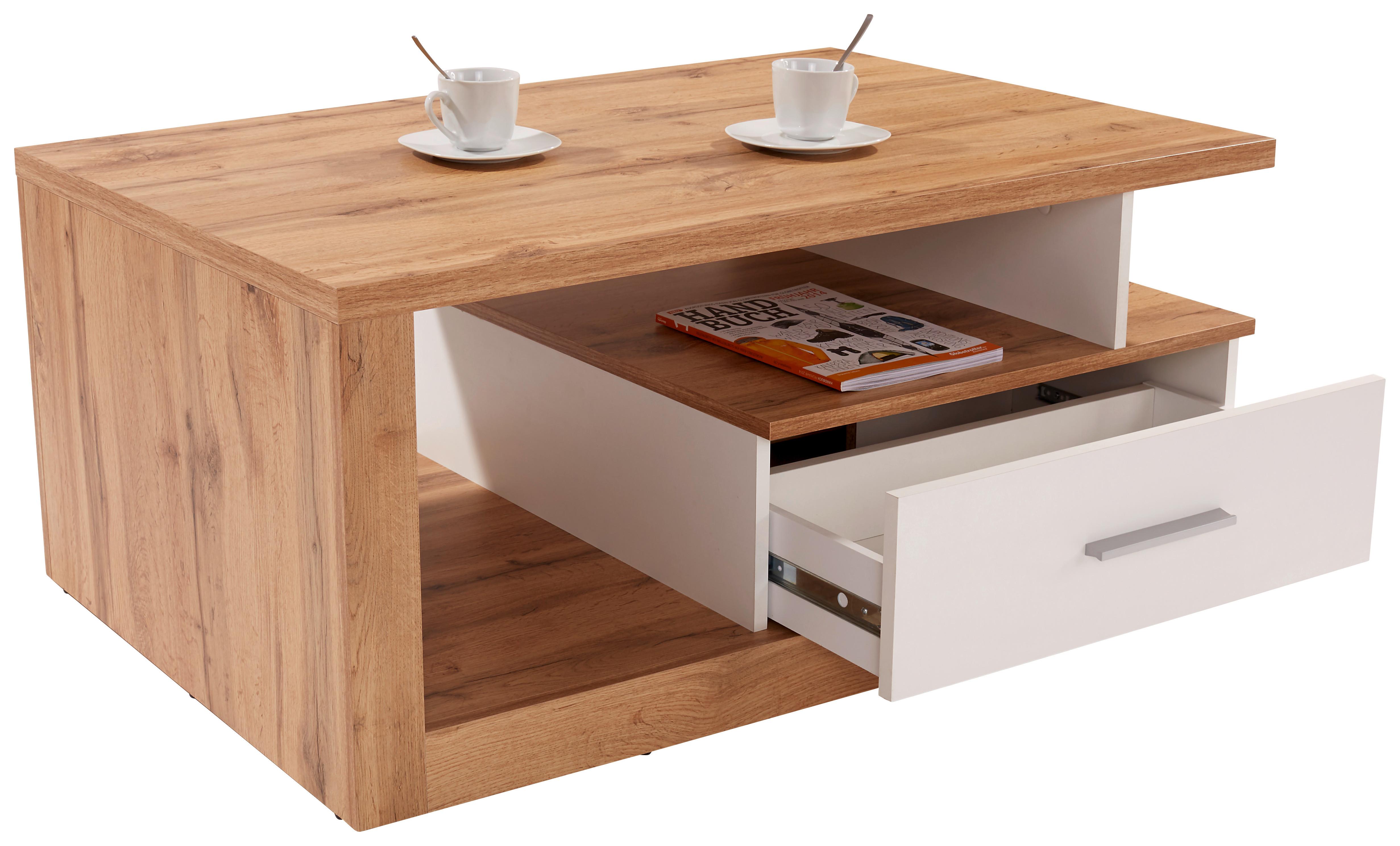Klubska Miza Iguan, Barva Hrasta - barve hrasta/bela, Moderno, leseni material (110/45/67cm) - Mömax