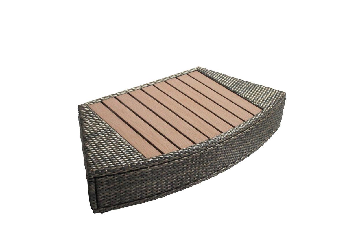 Whirlpool Netspa Octopus ca. 290 cm mit Umrandung+5 Möbel - Schwarz, Basics, Leder/Kunststoff (290/73cm)