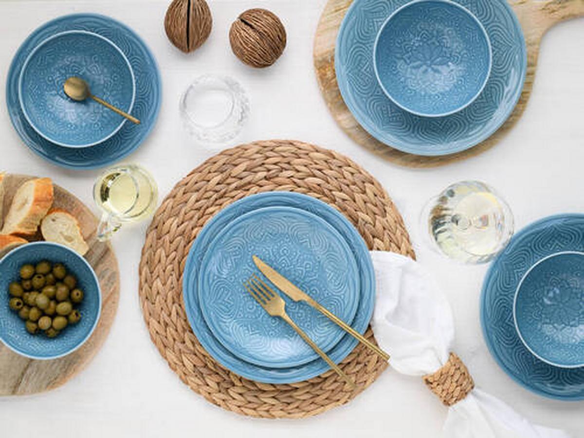 Jedilni Servis Orient Mandala, 18-Delni - svetlo modra, Trend, keramika - Creatable