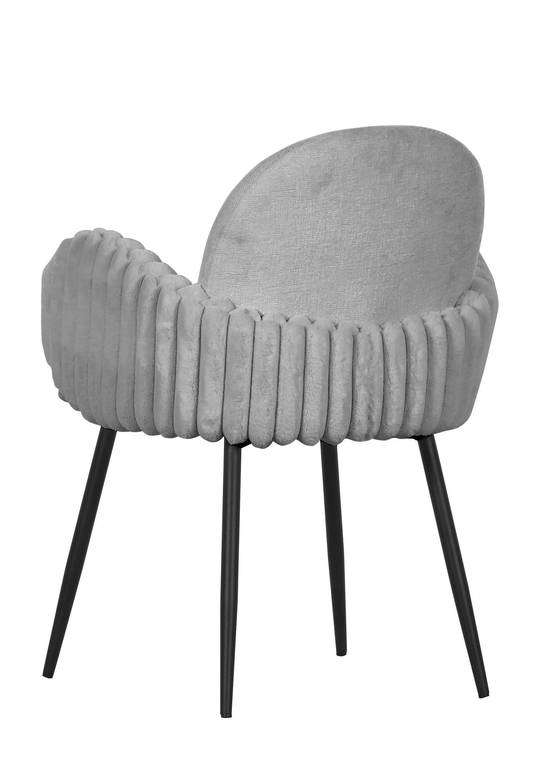 Fotelj Butterfly, Siva - siva/črna, Trendi, kovina/tekstil (63/83/62cm) - Premium Living