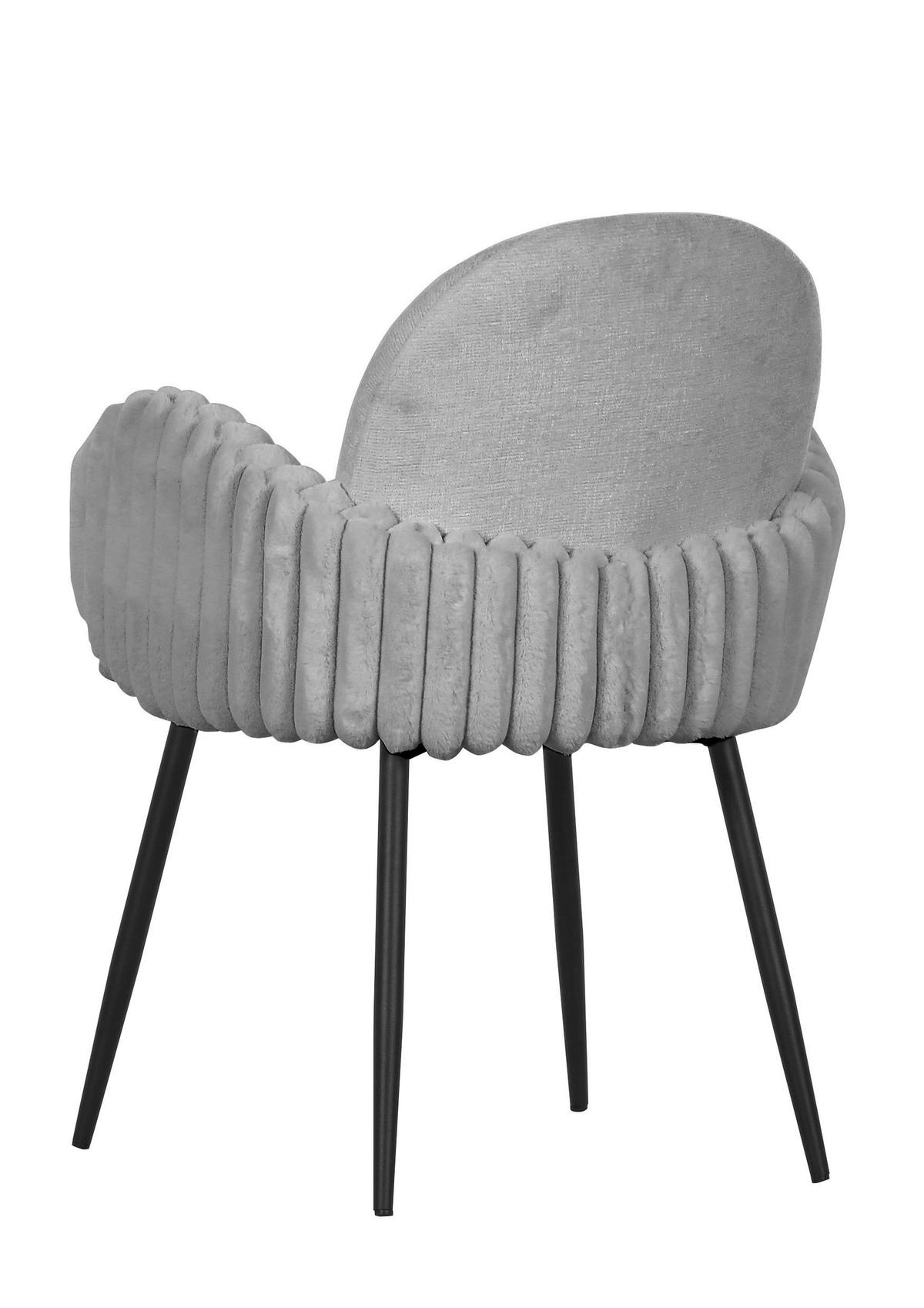 Fotelj Butterfly, Siva - siva/črna, Trendi, kovina/tekstil (63/83/62cm) - Premium Living