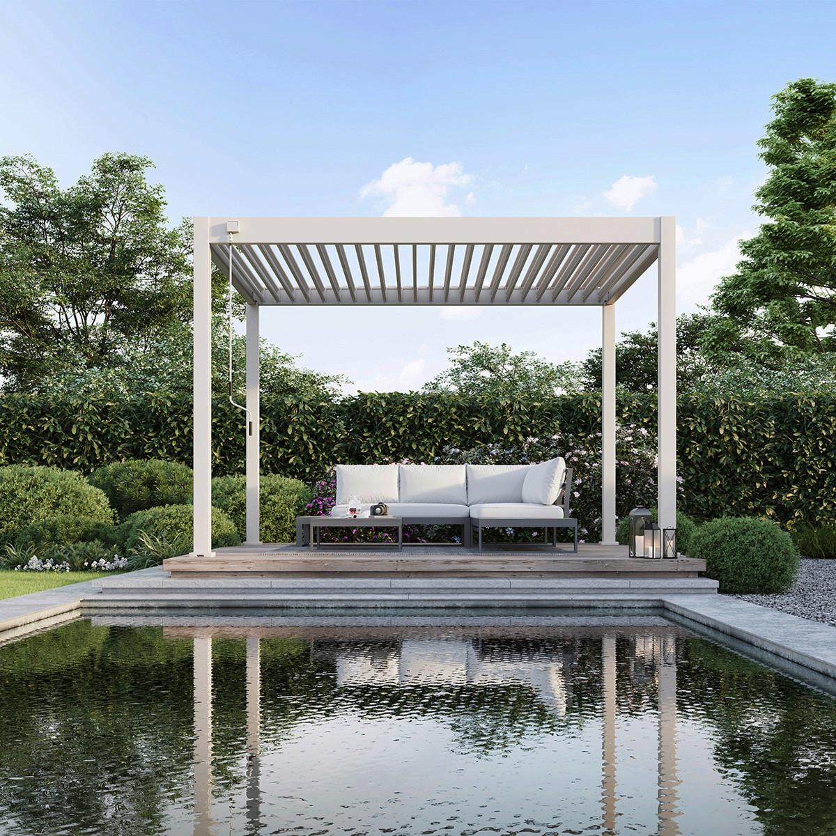 Pergola Trumpf, Biserna Barva, 3x3,6m - biserna, Basics, kovina (300/255/360cm) - Gardenson
