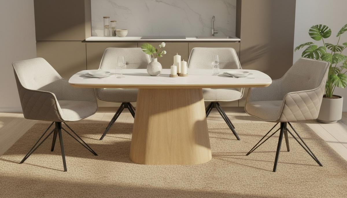 Jedilna Miza Tallinn, Naravna Barva, Bela, 180x90 - bela/naravne barve, Moderno, kovina/leseni material (180/90/76cm) - Livetastic